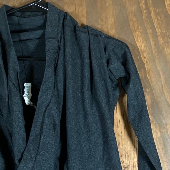 Lululemon Athletica Women Sweater Charcoal Iconic Wrap Long Sleeve Stretch 4 - Picture 3 of 9